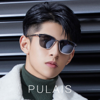 普莱斯(Pulais)偏光太阳镜男骑行驾驶蛤蟆眼镜开车司机近视墨镜3057 黑银框渐变片 （无度数）