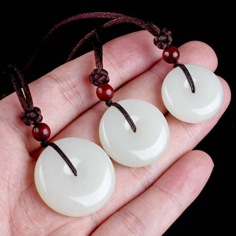 梦玉盈和田玉平安扣吊坠男士女款附送证书玉坠怀古玉扣珠宝玉器挂件