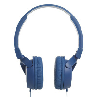 JBL T450 重低音头戴式有线耳机 立体声线控耳麦 电竞游戏 手机电脑通用 蓝色 [保税仓发货]