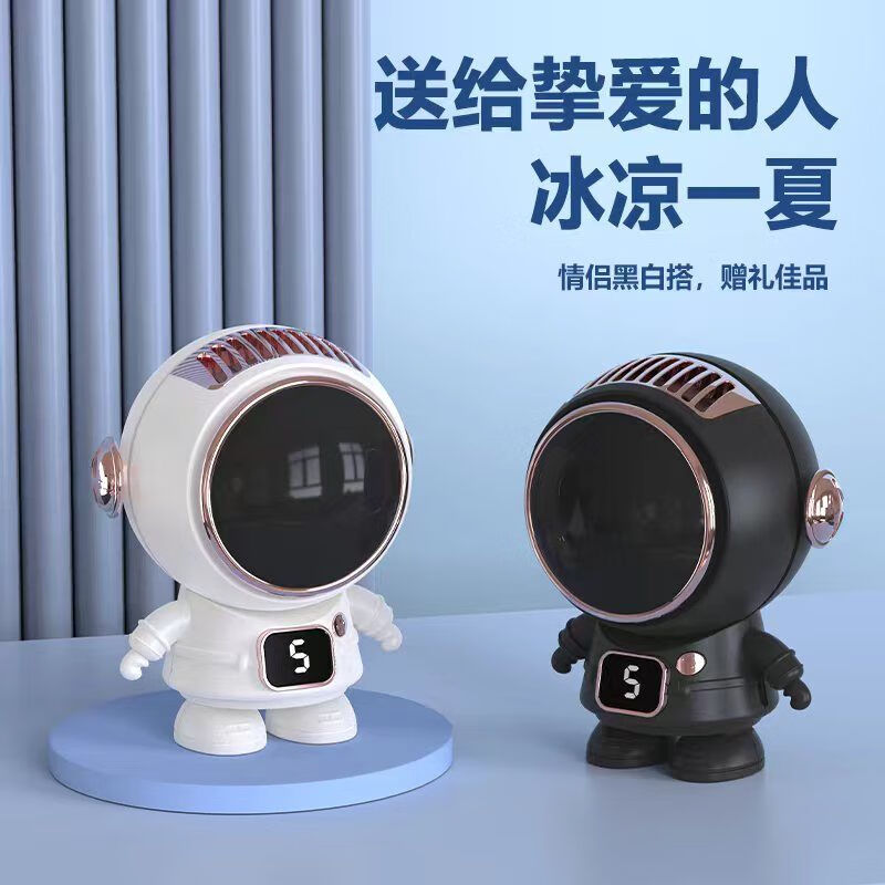 雷摄 太空人挂脖小风扇便携式随身小型网红迷你静音手持小电风扇高清大图