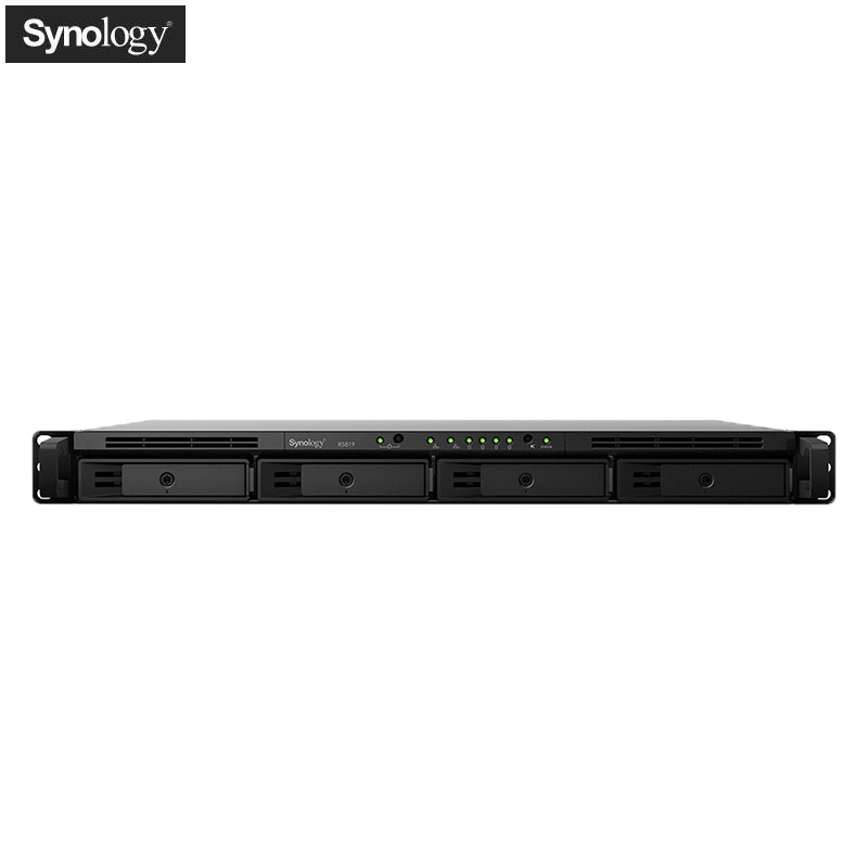 群晖(Synology)RS819 4盘位NAS网络存储服务器 (无内置硬盘 )不规则体SATA接端口支持NAS盘红