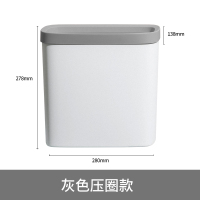 垃圾桶阿斯卡利(ASCARI)家用带盖厕所卫生间厨房轻奢风客厅有夹缝北欧创意大号 灰白❤压圈款
