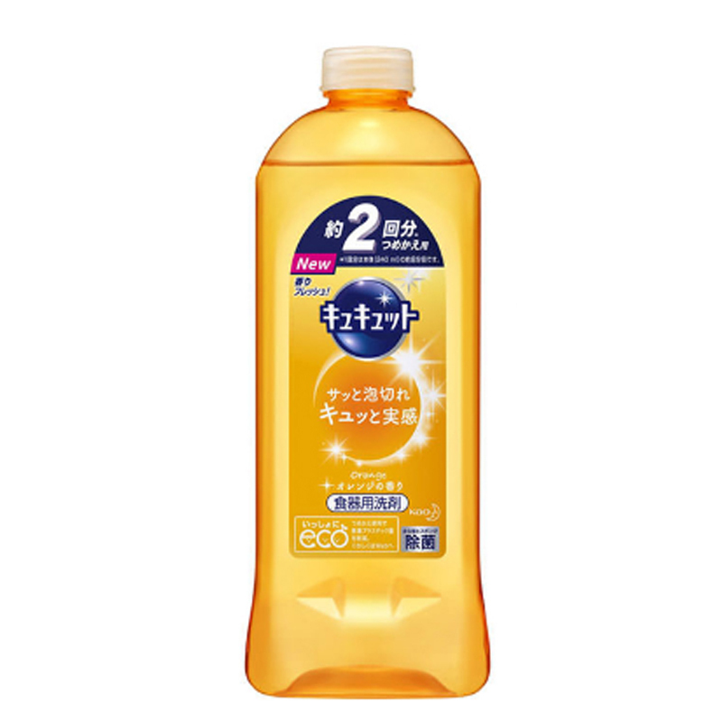 花王(KAO) 水果蔬菜餐具用浓缩洗洁精 385ml（替换装）橘子味