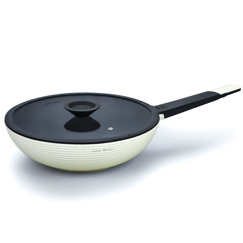 卡特马克(Cate Maker)GYL-BYL30CB白玉兰锅炒锅麦饭石不粘锅家用炒锅电磁炉燃气灶煤气灶适用炒菜专用炒锅高清大图