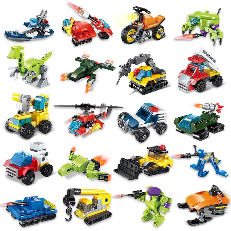 小盒装拼装小玩具小积木男孩小颗粒小朋友简单拼图组装迷你拼小型插