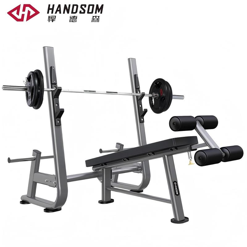 悍德森 下斜举重床 HS-6932 调节位置采用304不锈钢 HS-6932（配80KG杠铃片）
