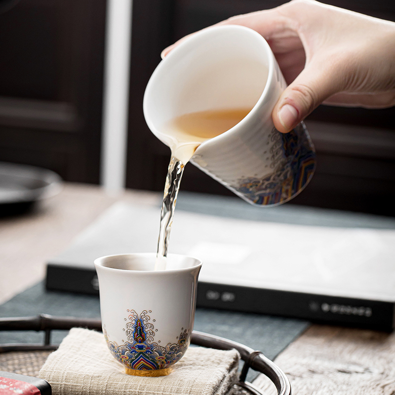 領藝 皇家御品珐琅彩陶瓷茶杯主人杯单杯大品茗杯白瓷茶盏功夫茶具
