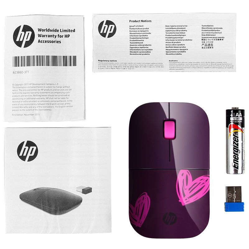 惠普(HP)Z3700 无线鼠标 情人节限定 时尚办公休闲娱乐无线静音鼠标
