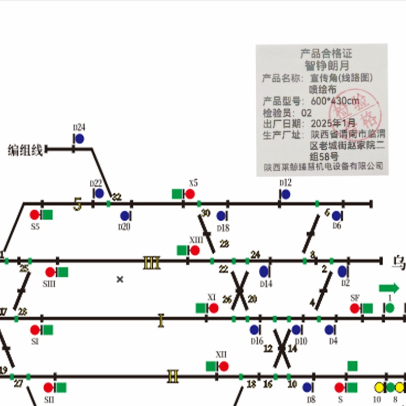 智铮朗月 宣传角(线路图)喷绘布 600*430cm 平方米高清大图