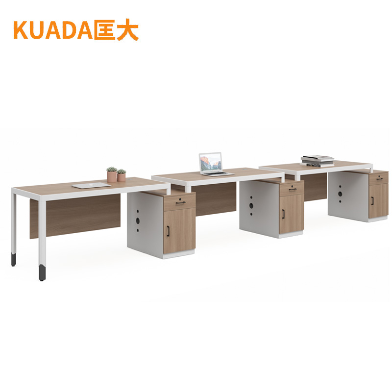 匡大办公桌 现代简约员工桌 4.9米三人位职员桌 KDT-FD688D-49高清大图