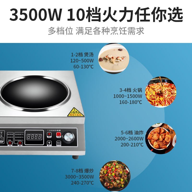 夏新(AMOI) 商用电磁炉3500W凹面大功率家用爆炒菜商业火锅电炉食堂工业电磁灶 ATLS-35PC电磁炉商用