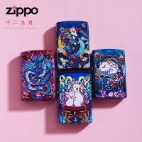 zippo打火机正品礼物 美国原装进口 彩印生肖系列 戌狗、辰龙、卯兔、子鼠 个性国风 zppo正版 混色 铜