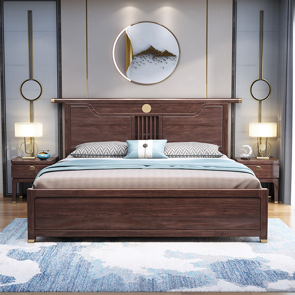 橡木家具全实木双人床