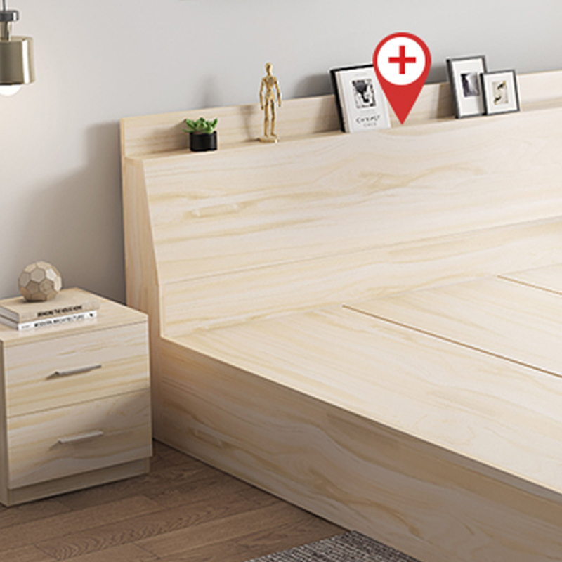 府店榻榻米板式床员工床公寓单人床双人床斑马木色[斜靠无抽款]1500mm