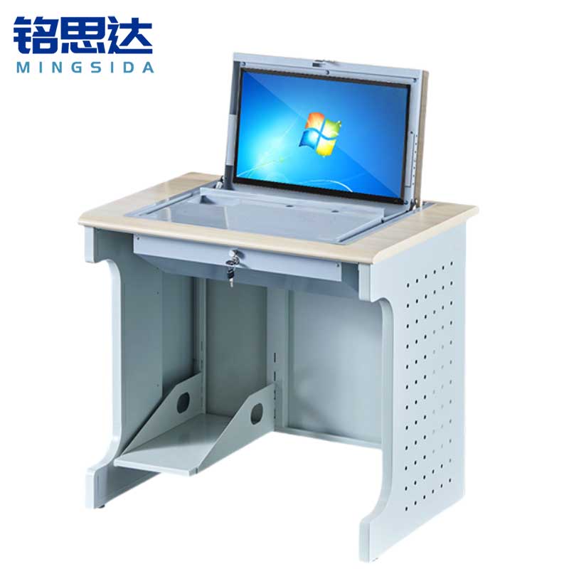 铭思达翻转电脑桌单人位张高清大图