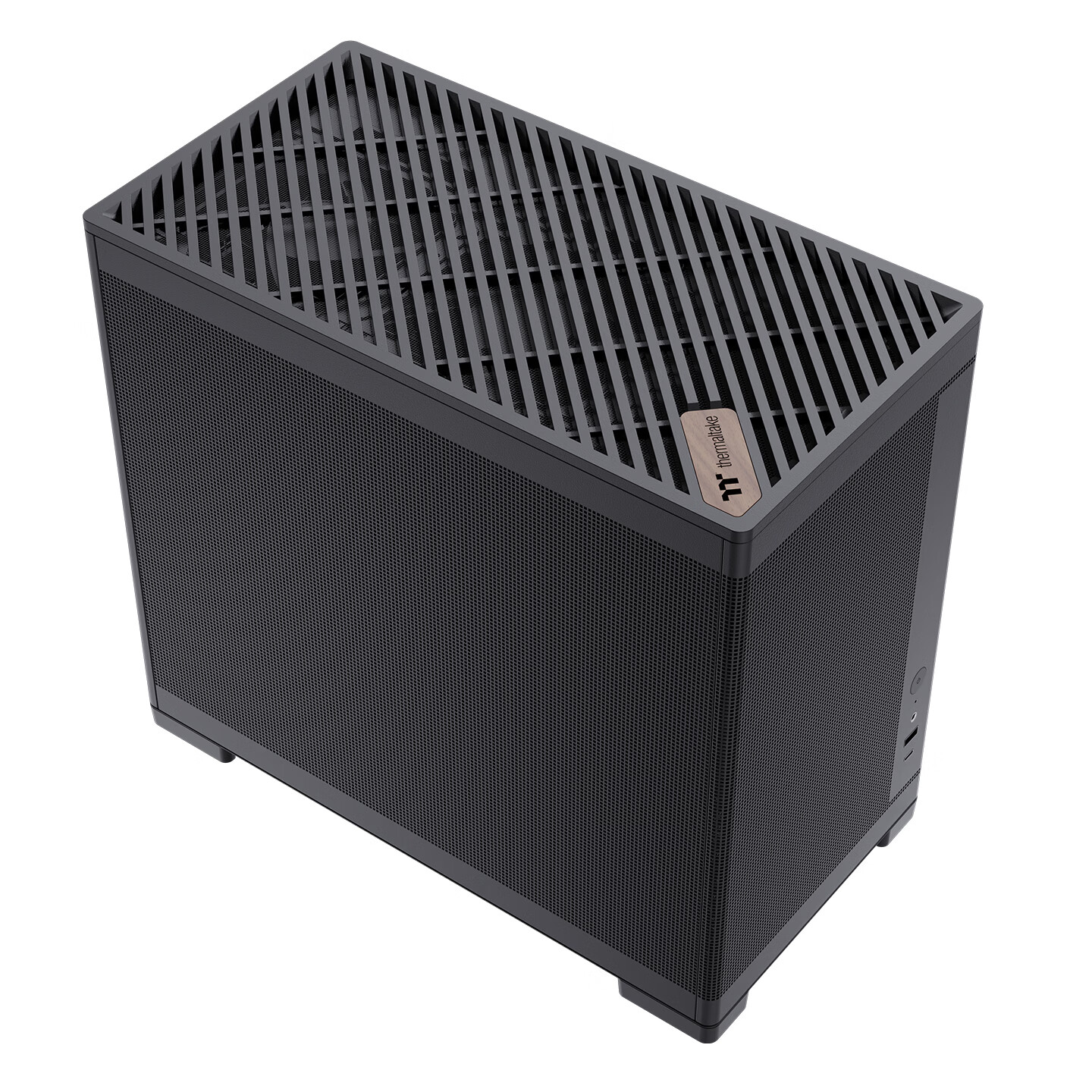 Thermaltake(Tt)TG100 机箱电脑主机 黑色(Type-C接口/桌面迷你/支持240水冷/MATX主板高清大图