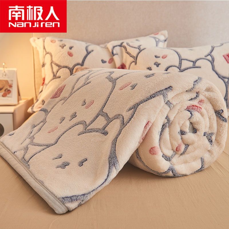 珊瑚绒毯子盖被法兰绒毛毯双人单人床单单件空调午睡毯被子高清大图