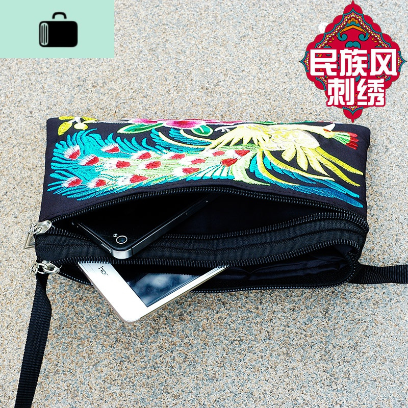 2020新款民族风绣花包包刺绣帆布小方包手机小包女包单肩斜挎包NEW LAKE女斜挎包