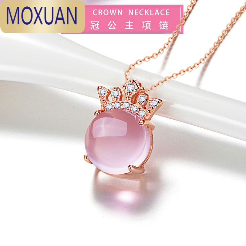 moxuan儿童项链女童银钻石吊坠小女孩公主金鱼玩具宝石饰品首饰坠子