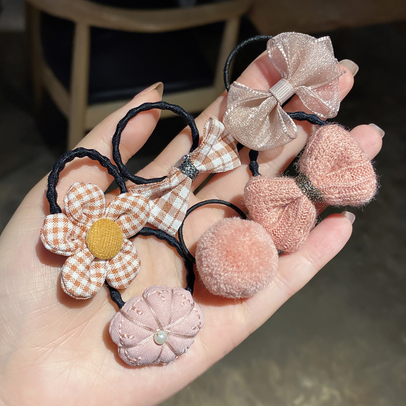 婴儿扎头发皮筋不伤发女宝宝发夹扎头绳头饰橡皮筋五星小号发量少2