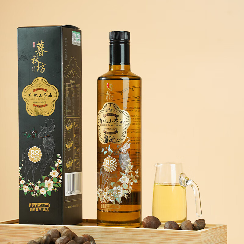 陇间柒月 暮秋坊有机山茶油500mL(带单支盒) 中国好油 成份更健康 不饱和脂肪酸 0胆固醇高清大图