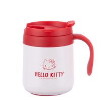 Hello Kitty办公室咖啡杯女316不锈钢保温水杯家用防摔马克杯带盖 白色350ML(耐摔防漏长效保温)
