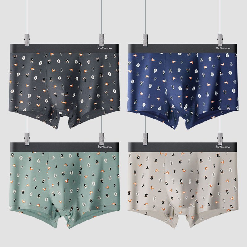 猫人男士内裤男生纯棉四角透气抗菌2025新款青少年平角短裤头男款
