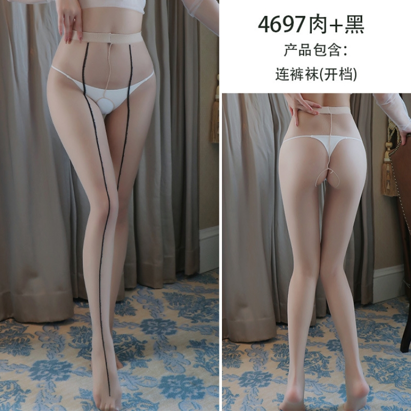 长夜漫漫情趣内衣丝袜女性感连裤袜开档激情美腿袜连脚丝袜4697高清大图