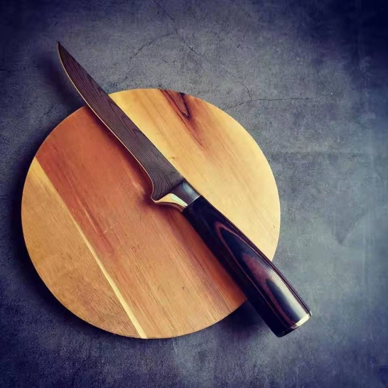 德国进口钢大马士纹剔骨刀屠宰卖肉刀具分割骨头肉刀削骨切羊肉刀