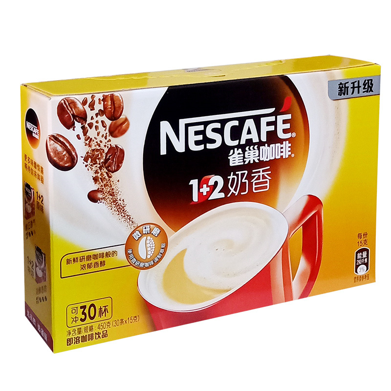 nescafe雀巢咖啡12特浓咖啡三合一速溶咖啡390g30条13g盒装