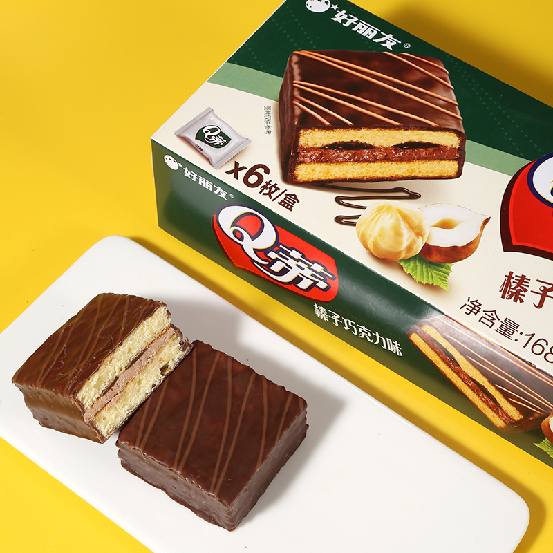好丽友Q蒂6枚*3盒(混合口味)休闲零食早餐茶点西式糕点蛋糕派面包