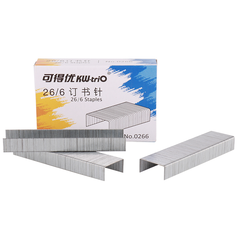 可得优(KW-triO)0266 26/6订书针20盒 可装订25页书钉 办公订书钉 订书针 办公用品 装订用品