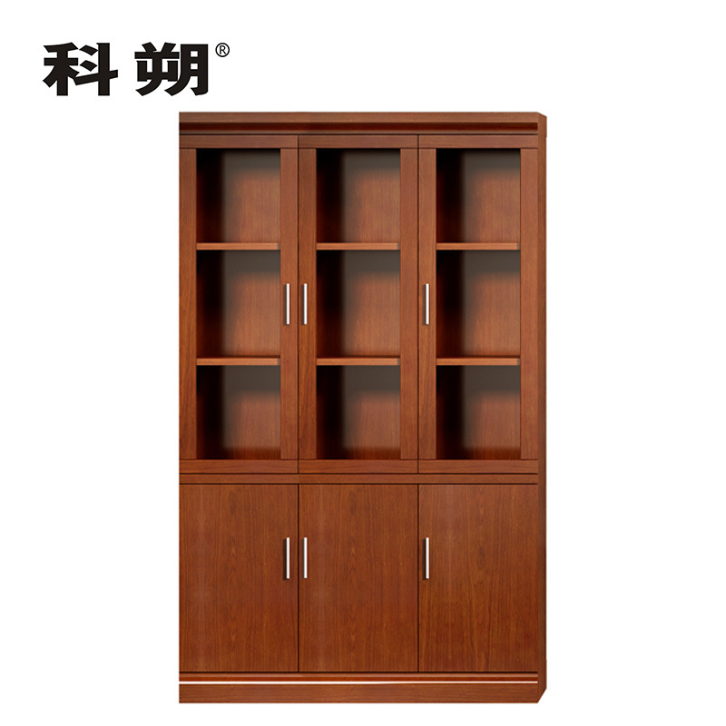 科朔 文件柜三门玻璃资料柜 办公文件柜 职员书柜 油漆办公柜KSHS06