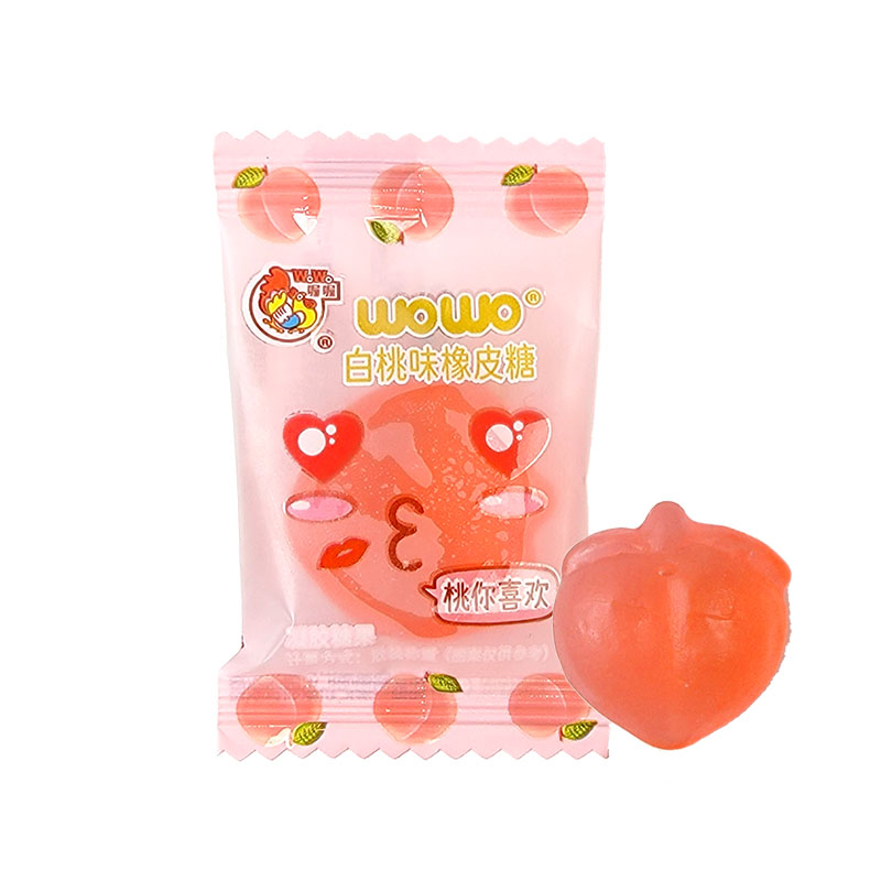 喔喔橡皮糖凝胶软糖草莓白桃香橙葡萄味散装250g/500g结婚喜糖高清大图