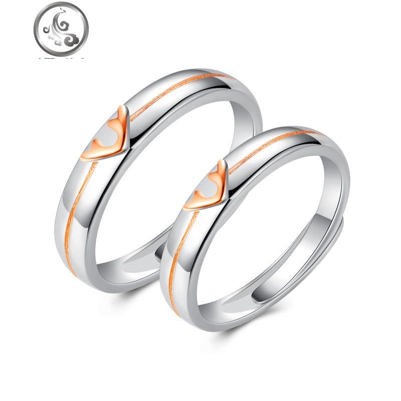 一鹿有你情侣戒指纯银一对开口男女款对戒轻奢指环网红小众设计 JiMi图片