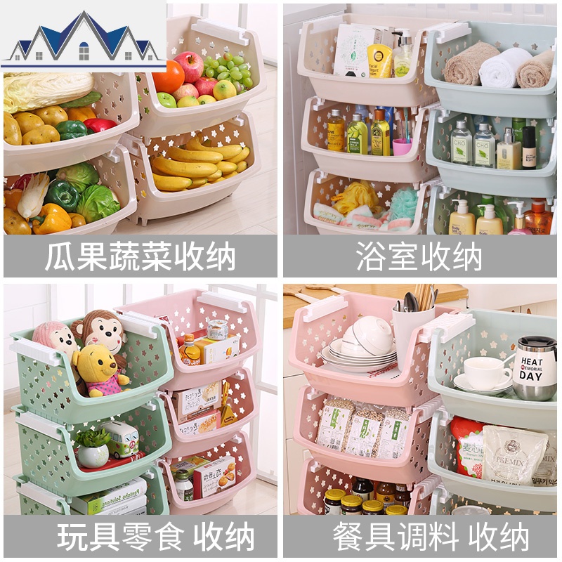 厨房置物架落地多层式塑料菜篮子玩具用品水果蔬菜收纳筐家用大全 三维工匠高清大图