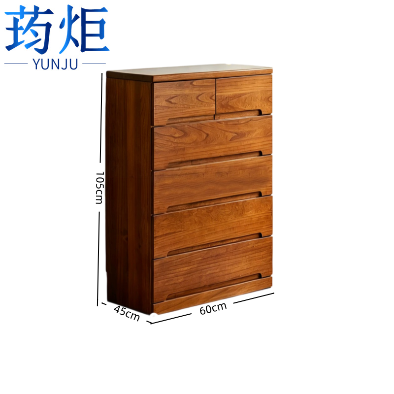 荺炬五斗柜 咖色60cm-5层六抽 台