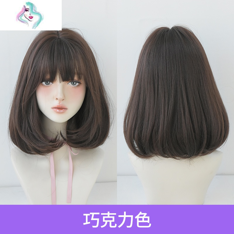 你那么美假发假发女中长发梨花头齐刘海短发蓬松自然全头锁骨发网红新式发套m6 你那么美粉亚麻头顶染棕36cm 价格图片品牌报价 苏宁易购苏享尚品美妆工具专营店