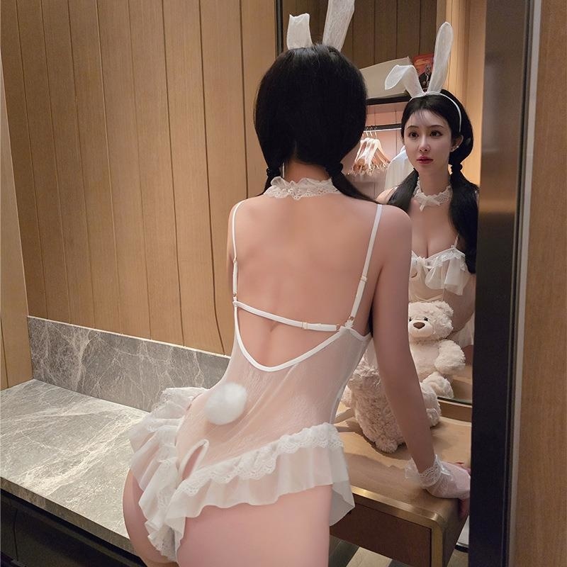 长夜漫漫情趣内衣俏皮兔女郎诱惑性感开裆花边透视睡衣女制服2309高清大图