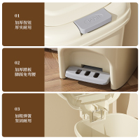 靓涤脚踏式垃圾桶新款家用厨房大容量卫生间厕所带盖轻奢纸篓奶油风