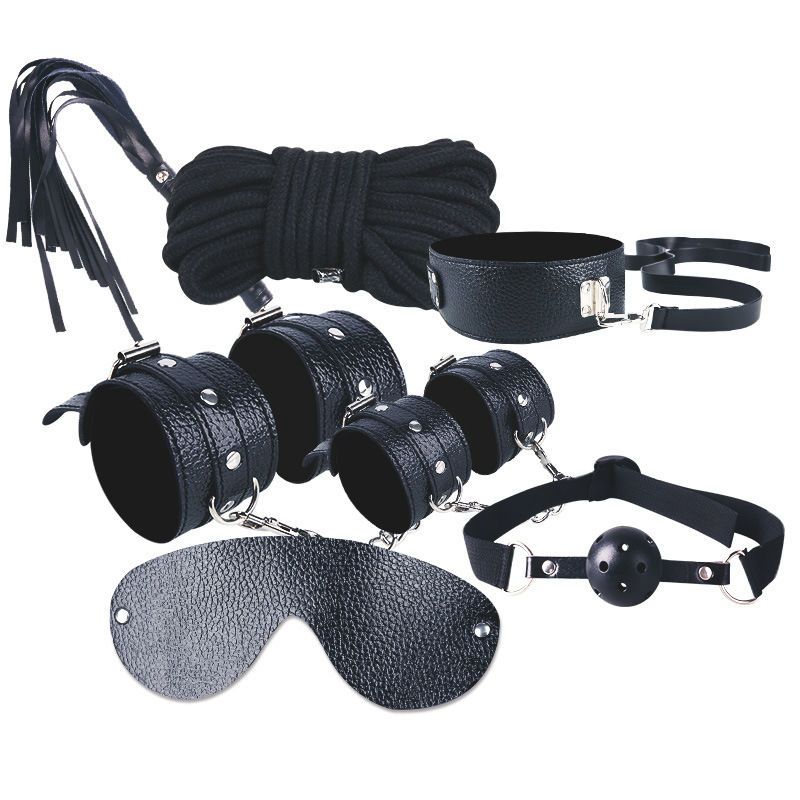 情人激情成人情趣用品调情玩具刺激用品捆绑情人玩具sm七件套皮革黑色