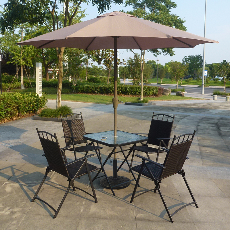 庭院户外藤椅子折叠休闲咖啡吧餐饮便携式三件套桌椅套装阳台定制水纹