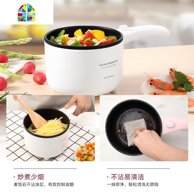 婴儿宝宝辅食锅不粘锅一体插电电奶锅家用小型小煮锅电锅带蒸笼 FENGHOU 白色图片