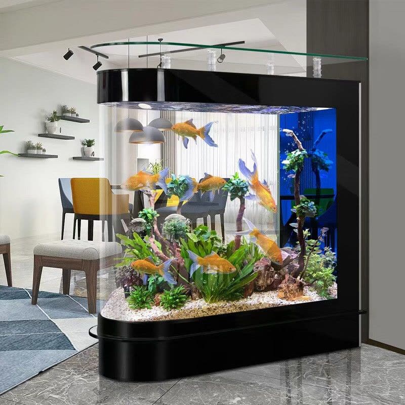 鱼缸水族箱客厅大型屏风隔断家用落地免换水生态金鱼锦鲤缸图片