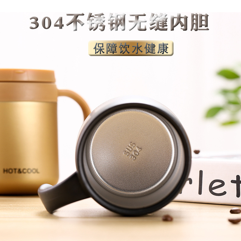 不锈钢保温杯304带手柄可定制logo