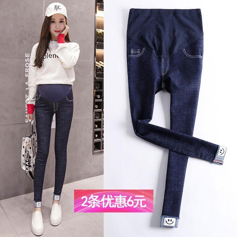 孕妇裤子春秋外穿孕妇装春装牛仔孕妇长裤春夏弹力打底裤怀孕裤子图片