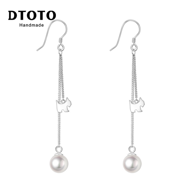 DTOTO 新款时尚俏皮耳坠 S925银工艺珍珠耳线耳环