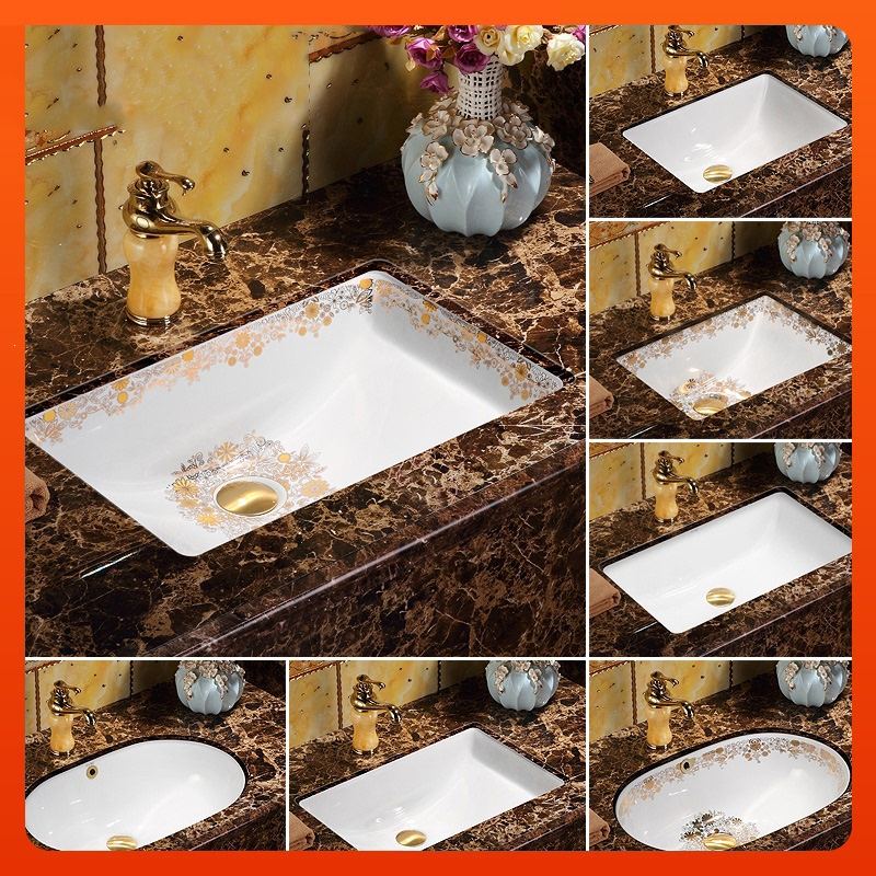 如华福禄洗面盆陶瓷台下盆方形洗脸盆嵌入式洗手盆如华福禄卫生间艺术面盆洗手池台盆椭圆 价格图片品牌报价 苏宁易购乾鼎本堂五金专营店