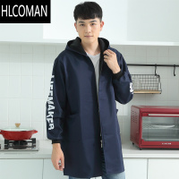 HLCOMAN罩衣男外套加绒加厚衣服长款大人围裙防水大褂工作服长袖冬季男士