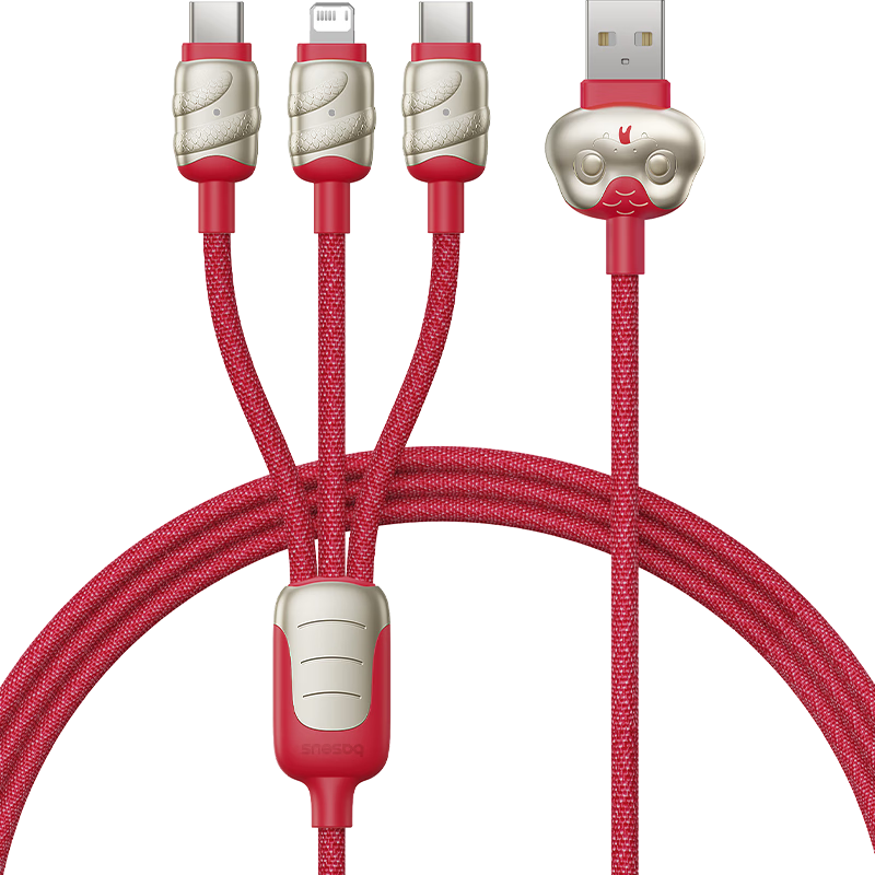 倍思(BASEUS) 蛇年生肖系列 快充充电线 USB to C+C+L 3.5A P10381600912-00